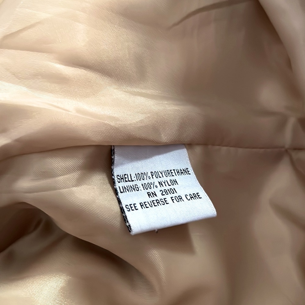 Vintage Rave Tan Zip Up Hooded Pocket Belted Raincoat size L - Picture 7 of 7